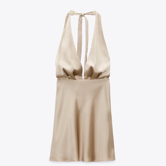 Zara mini v-neck halter dress - Picture 3 of 4